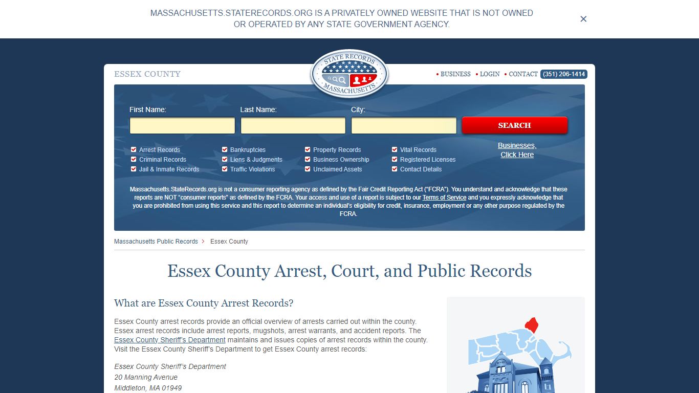 Essex County Arrest, Court, and Public Records