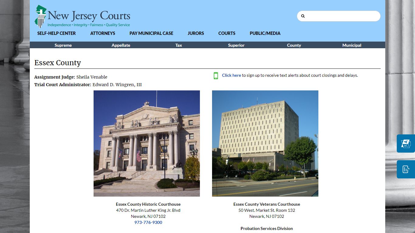 Essex Vicinage - New Jersey Superior Court